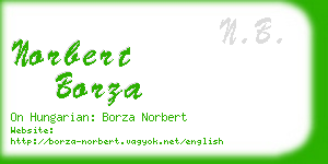 norbert borza business card